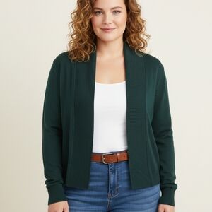 NWT 89th & Madison Galapagos Green Open Front Cardigan